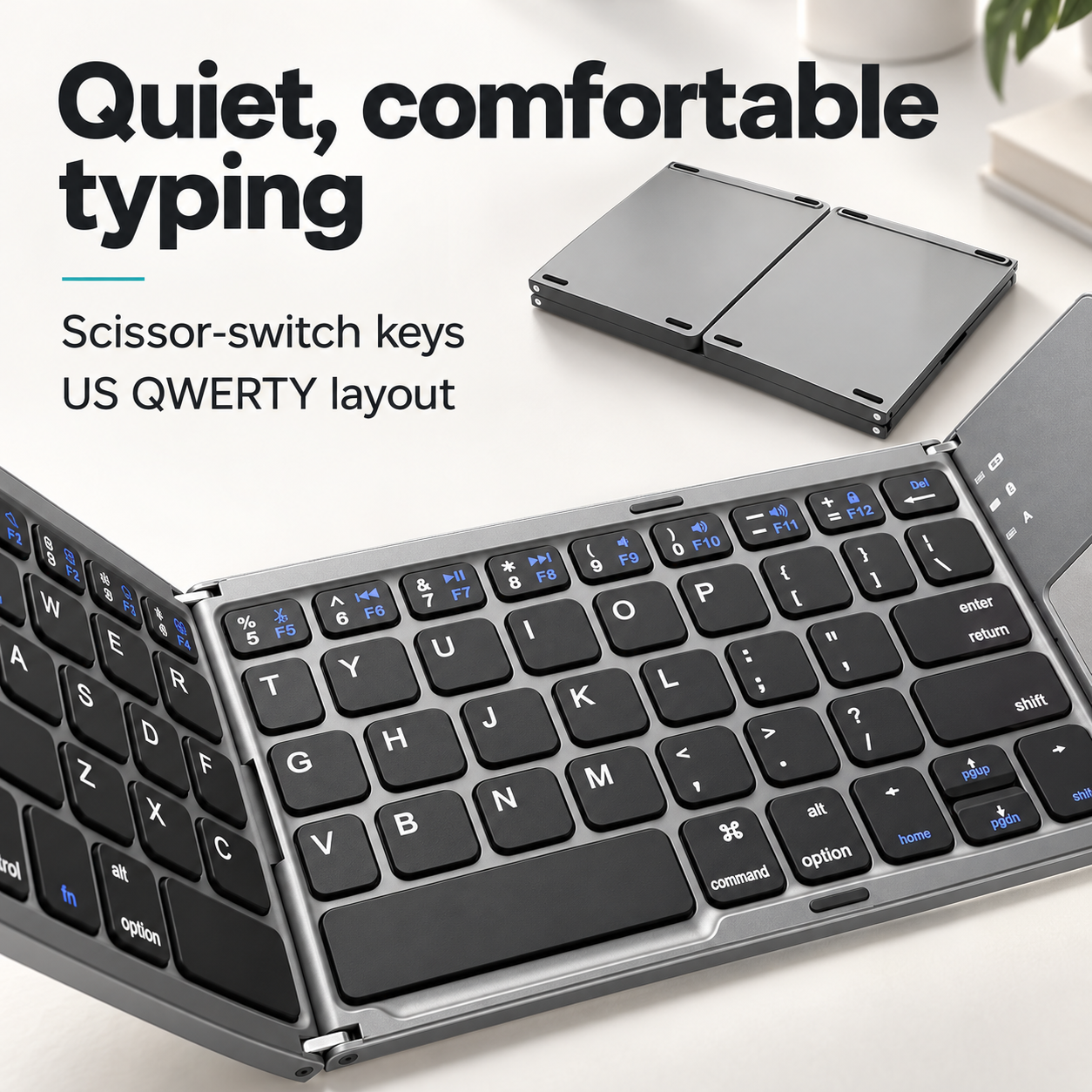 Folding Keyboard with Smart Trackpad