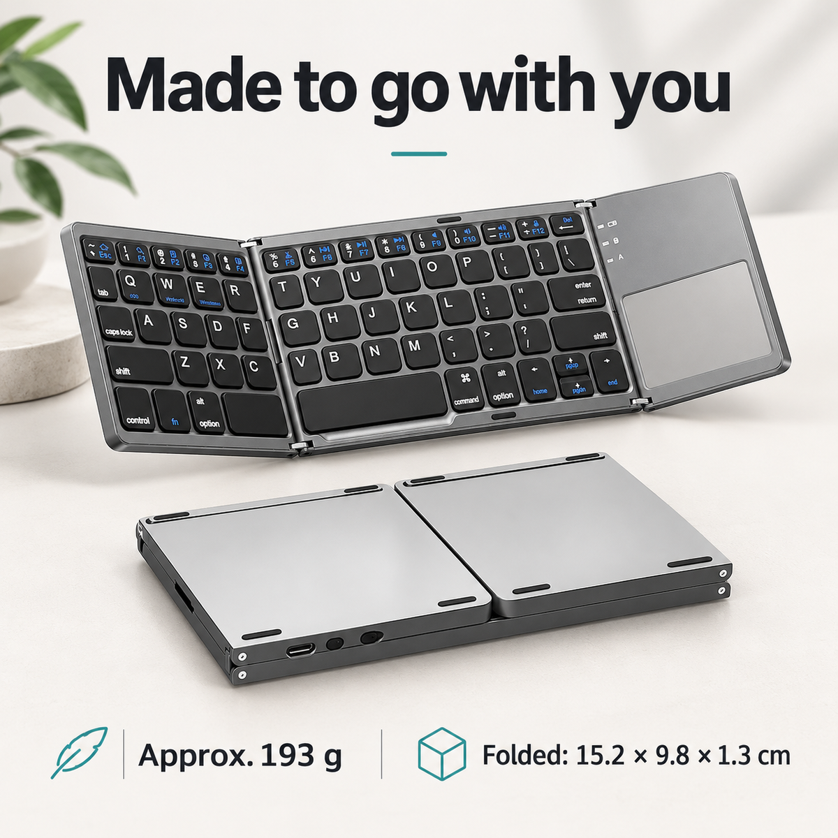 Compact folding keyboard dimensions and weight