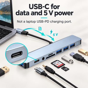 USB-C data and 5V power port, not laptop USB-PD charging