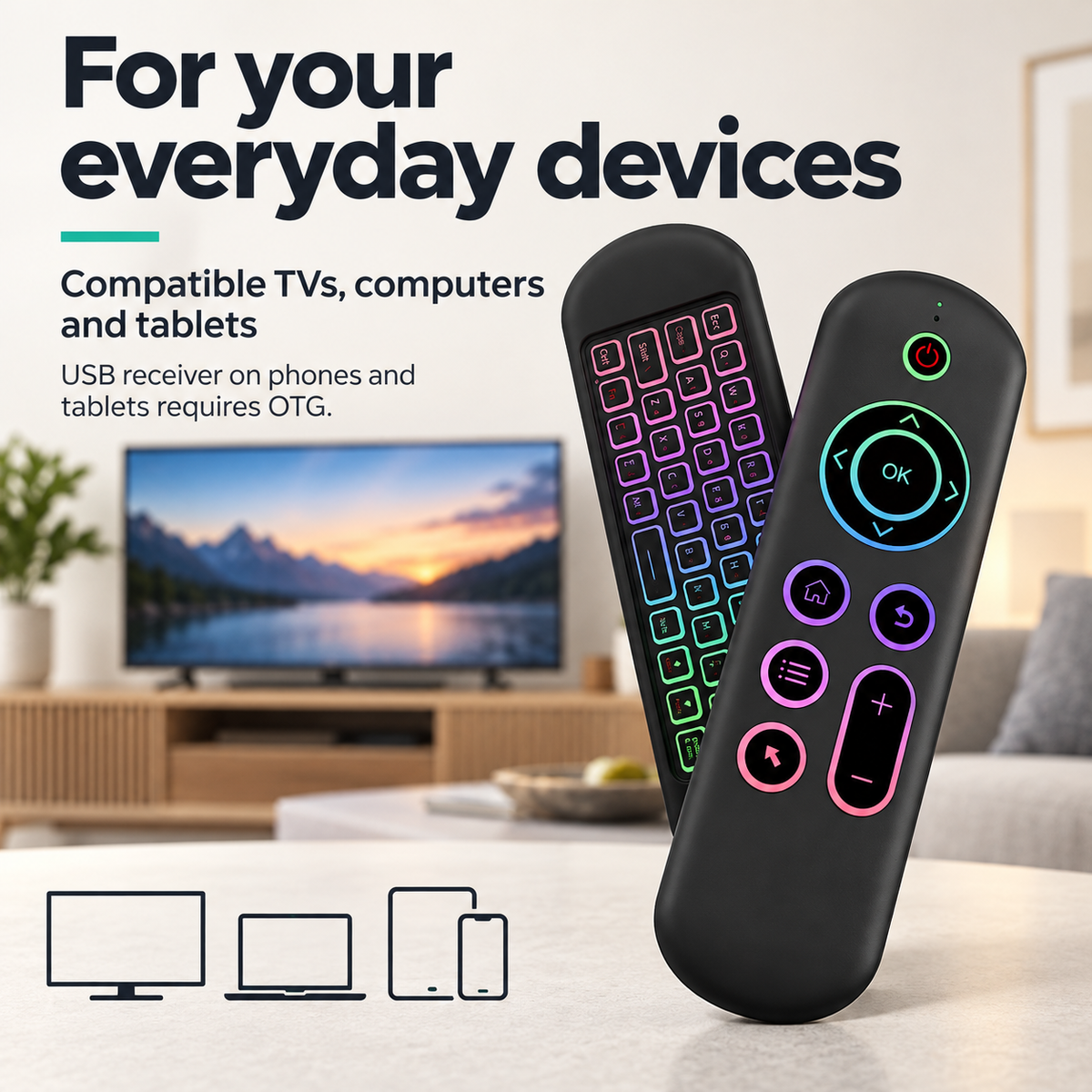 Mini M5 wireless air mouse keyboard — compatible televisions, computers and tablets