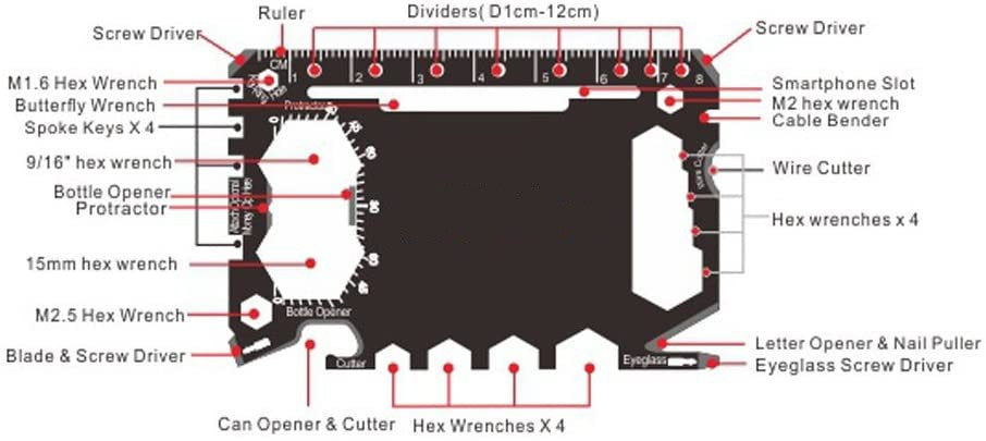 46-in-1 EDC Credit Card Multitool - GLADWARES ™
